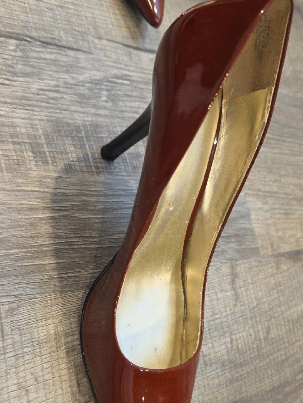 Nine West Women's Pointed Patent Pumps - Burgundy - Picture 7 of 8
